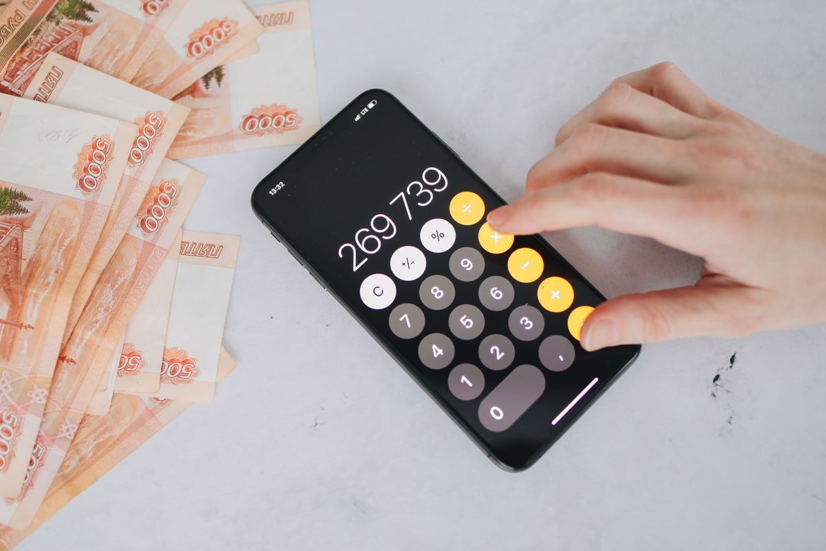 Person working with a calculator